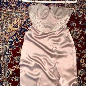 Zara Satin Rose Lace Corset Dress